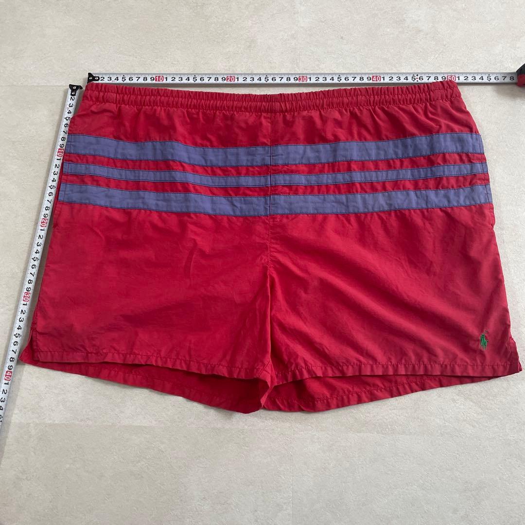90s POLO RALPH LAUREN 赤 スイムショーツ Mサイズ