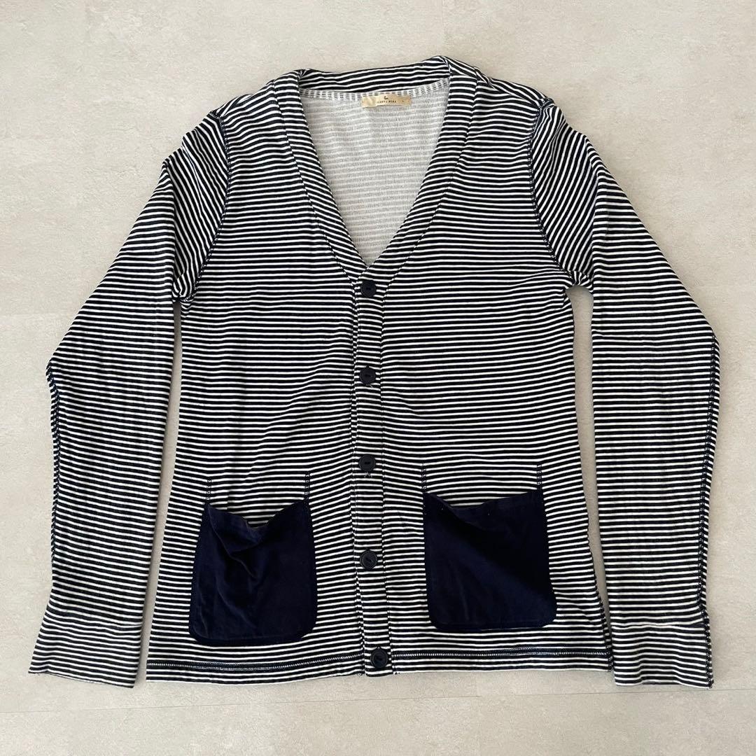 【美品】古着 GLOBAL WORK 長袖カーディガン Lサイズ ボーダー柄