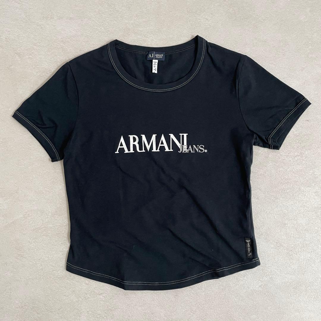 【美品】ARMANI JEANS 半袖Tシャツ サイズ8 ブラック