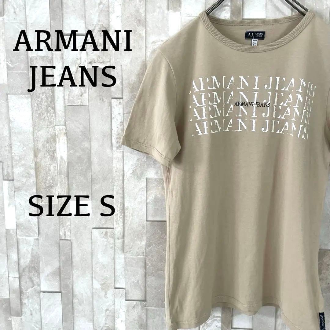古着 ARMANI JEANS ベージュ 半袖Tシャツ Sサイズ