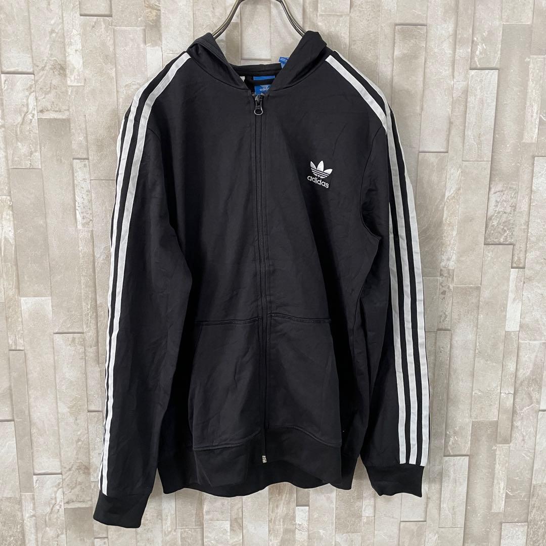 【美品】adidas Originals フーディージャージ トレフォイルロゴ