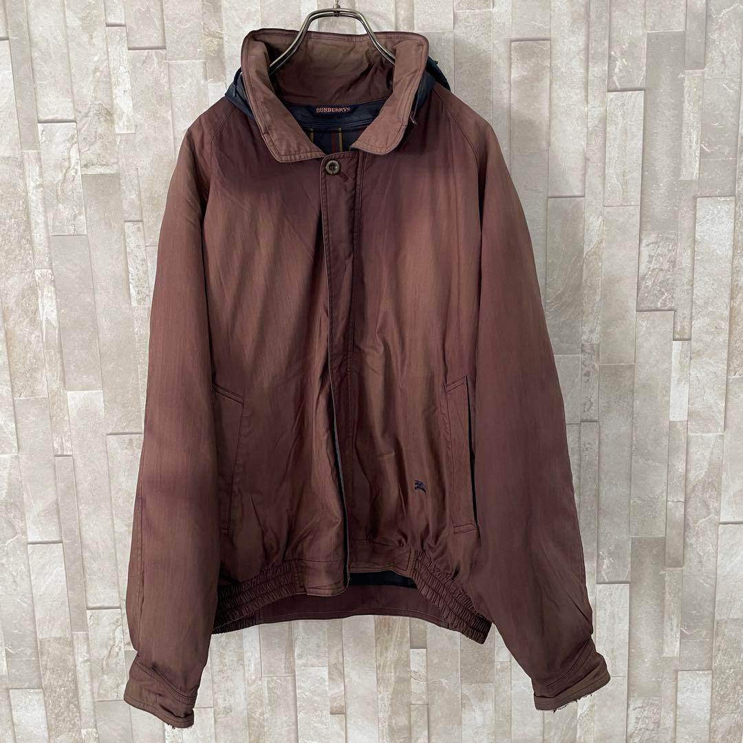 【2枚組】90s BURBERRYS ブルゾン ジャンパー ロゴ刺繍 XL