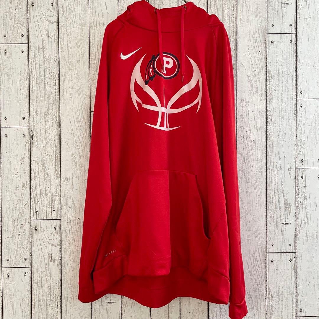 【美品】NIKE 長袖パーカー Lサイズ レッド DRI-FIT