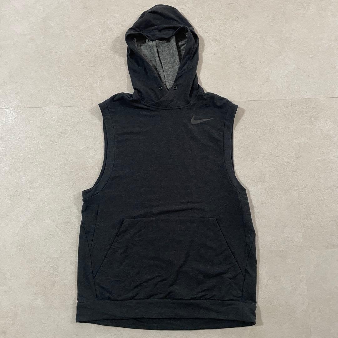 【美品】NIKE DRY-FIT ノースリーブパーカー Mサイズ ダークグレー