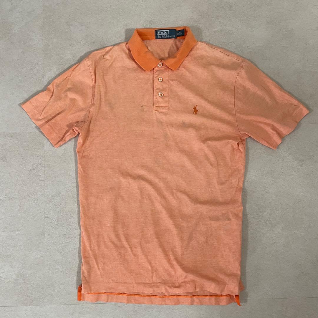 90s POLO RALPH LAUREN 半袖ポロシャツ XS オレンジ