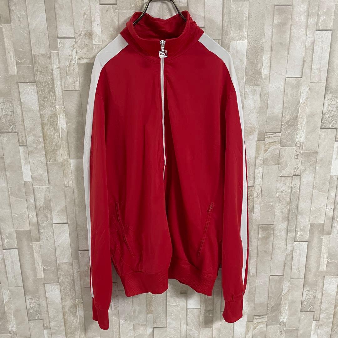 古着 PUMA トラックジャケット XL レッド×ホワイト