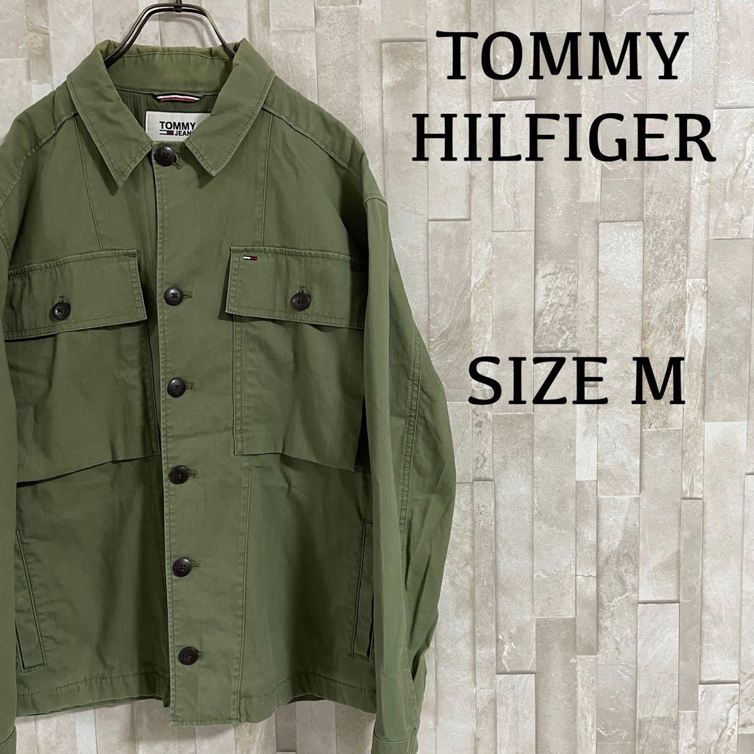古着 TOMMY JEANS ミリタリージャケット サイズM カーキ