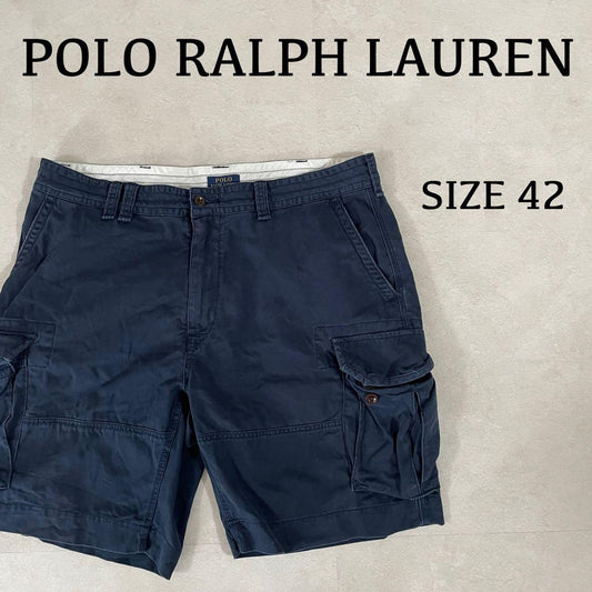 古着 POLO RALPH LAUREN ハーフパンツ 42 ネイビー