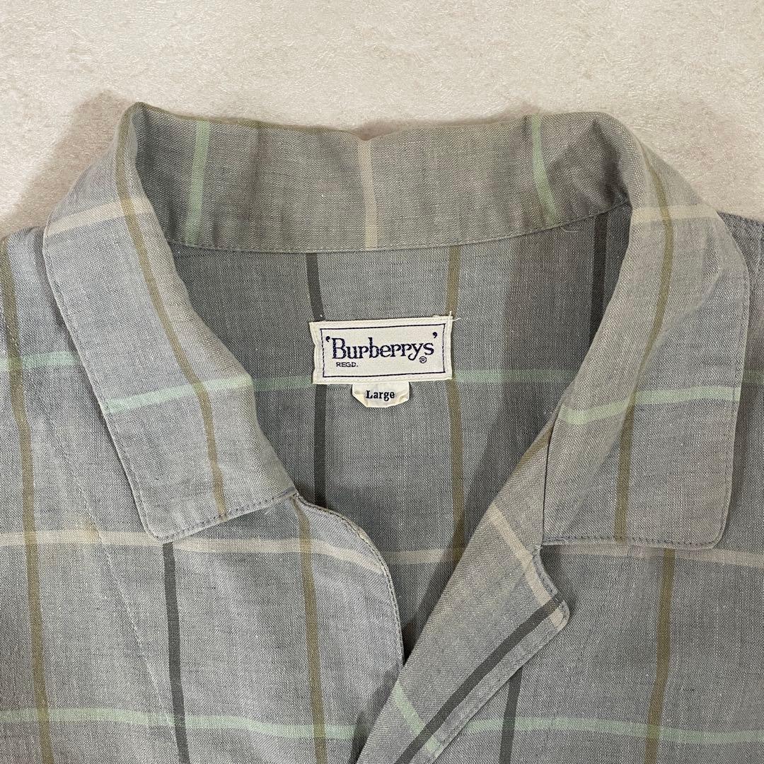 90s BURBERRY 長袖シャツ チェック柄 サイズL グレー