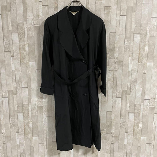 古着Leilian トレンチコート 日本製 ロゴチャーム サイズ9 ブラック