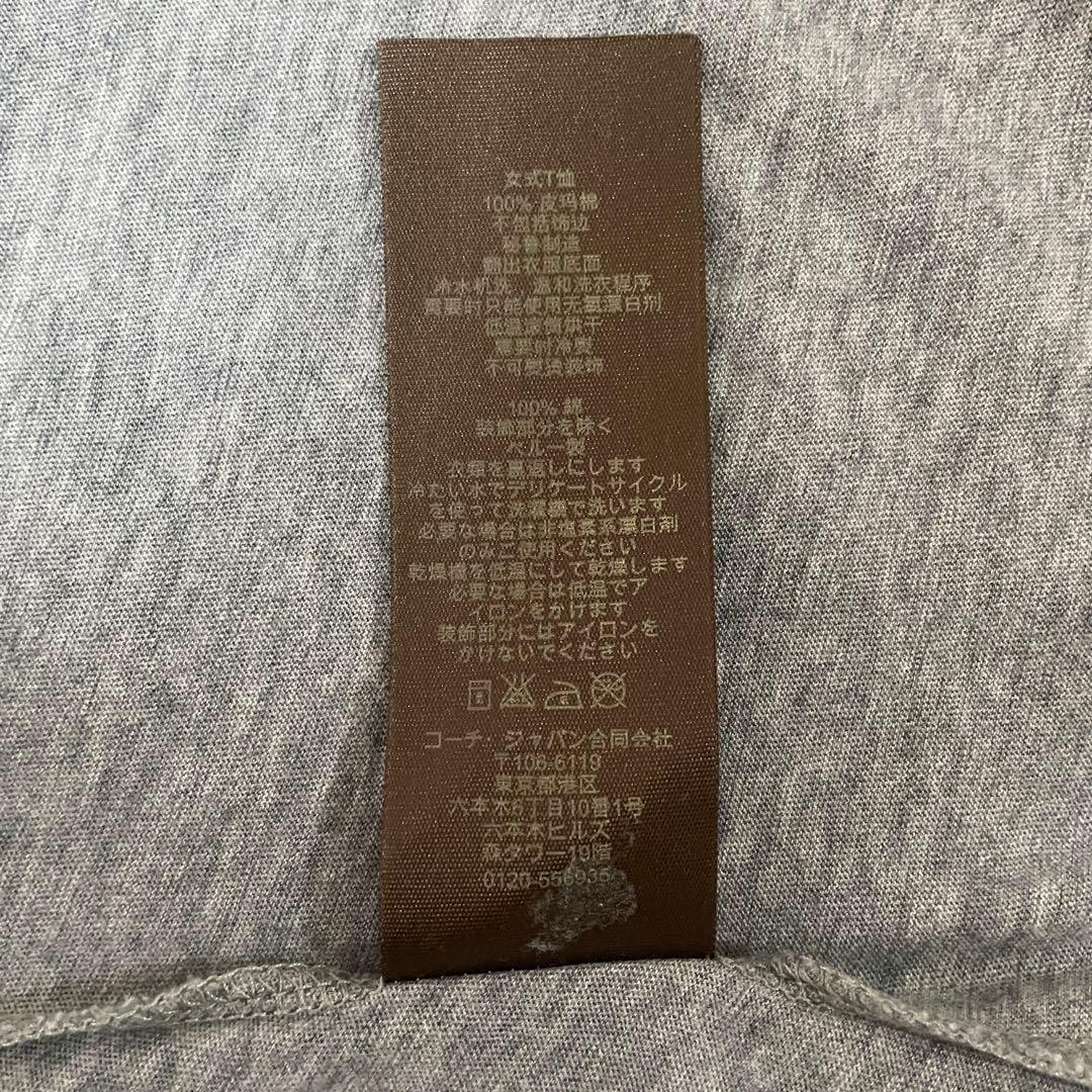 【美品】COACH 半袖Tシャツ ビックプリント サイズXS グレー