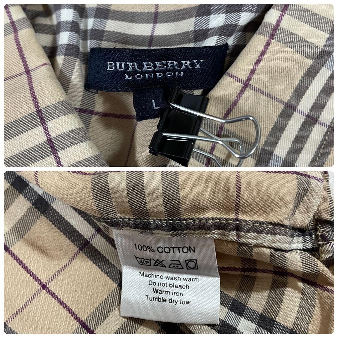 古着 BURBERRY LONDON 長袖シャツ サイズL バーバリーチェック