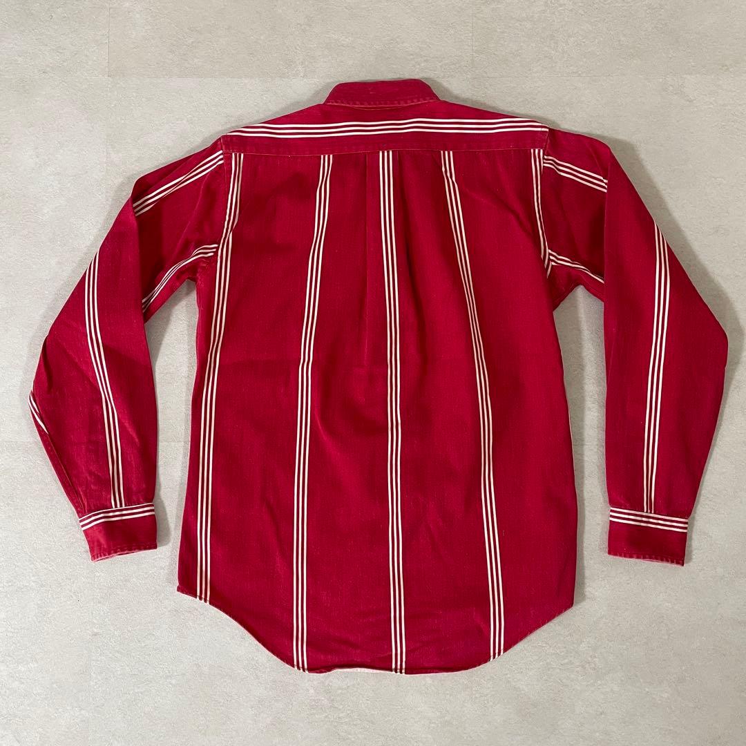 【美品】90s POLO RALPH LAUREN 長袖シャツ サイズL レッド