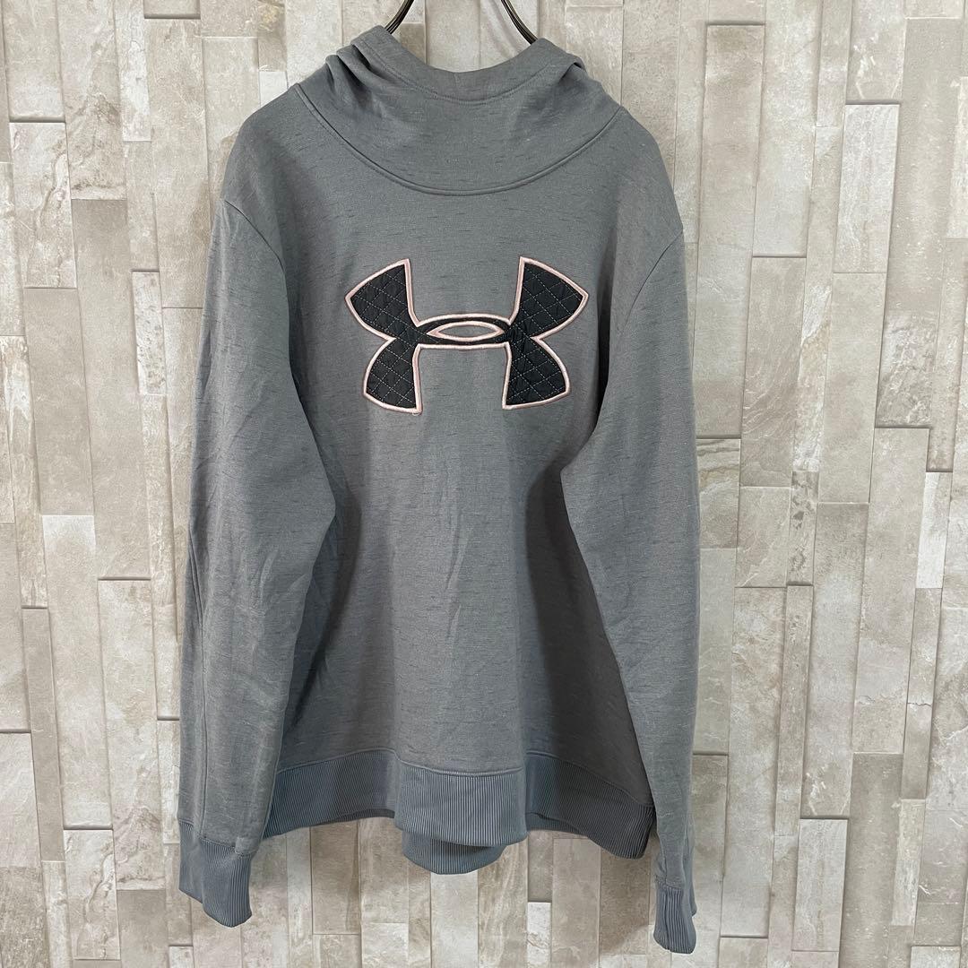 古着 UNDER ARMOUR GOLDGEAR プルオーバーフーディ グレー