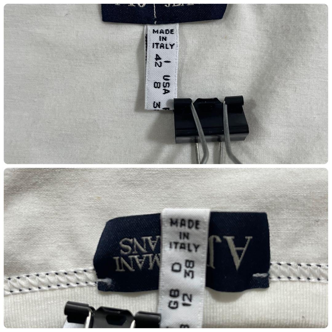 【美品】ARMANI JEANS 半袖Tシャツ ホワイト サイズ8