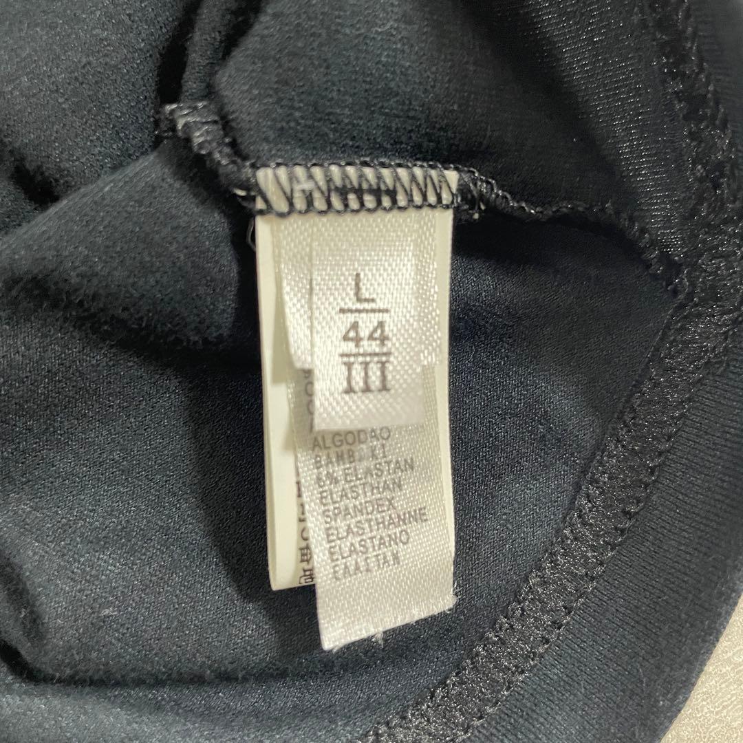 古着 EMPORIO ARMANI ブラック ロゴプリントTシャツ Lサイズ