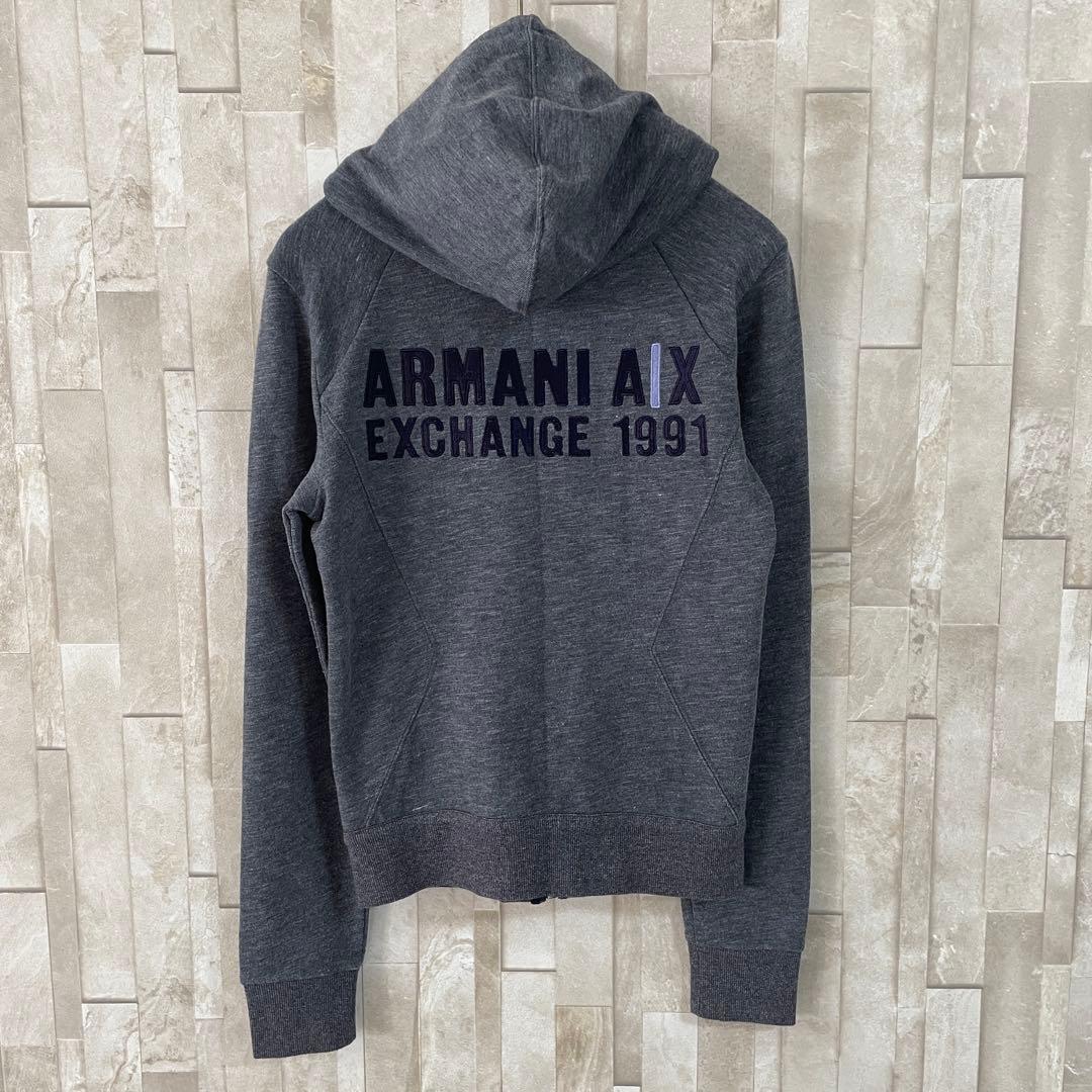 【美品】ARMANI EXCHANGE ジップアップパーカー XXS グレー