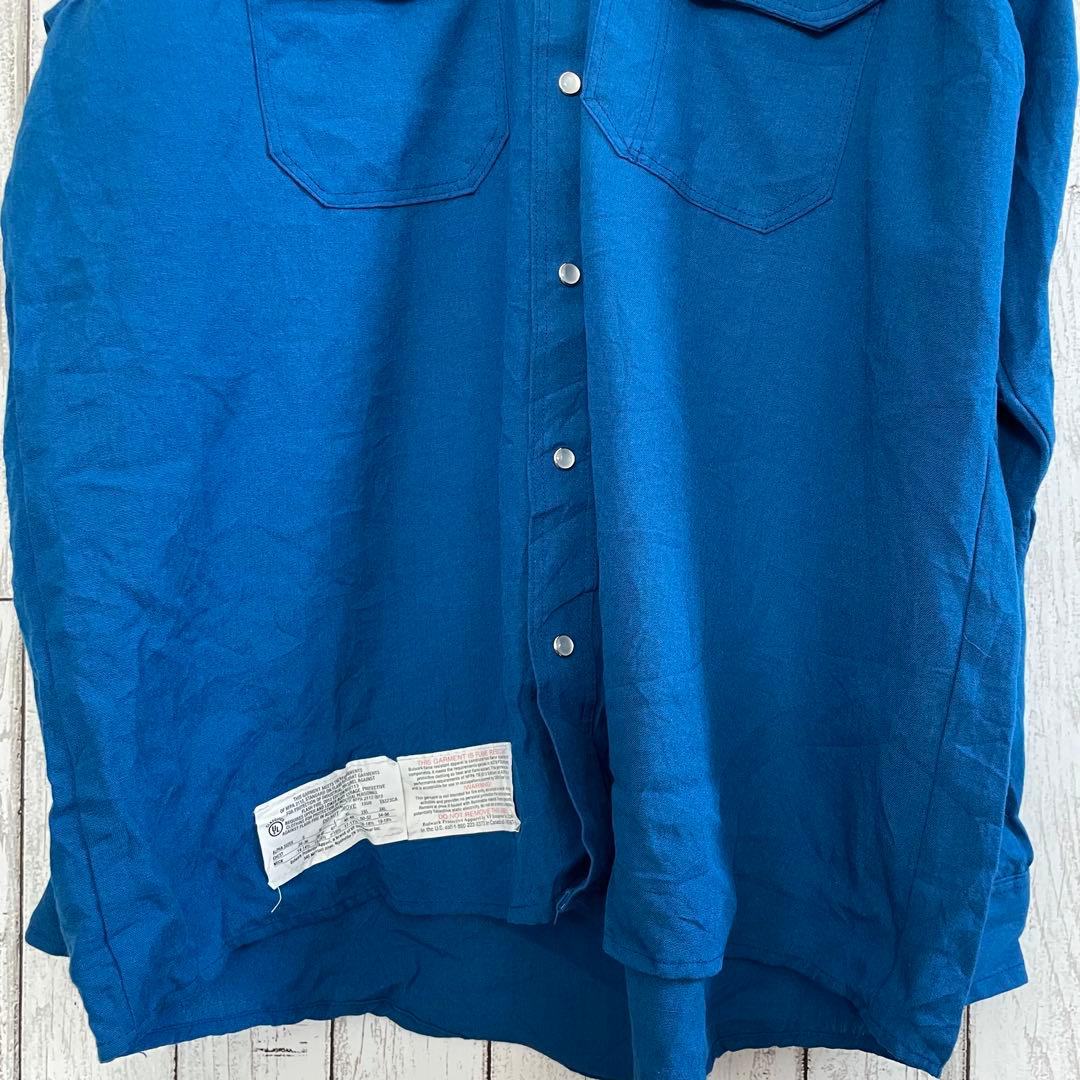 【美品】Bulwark 長袖ワークシャツ XLサイズ ブルー