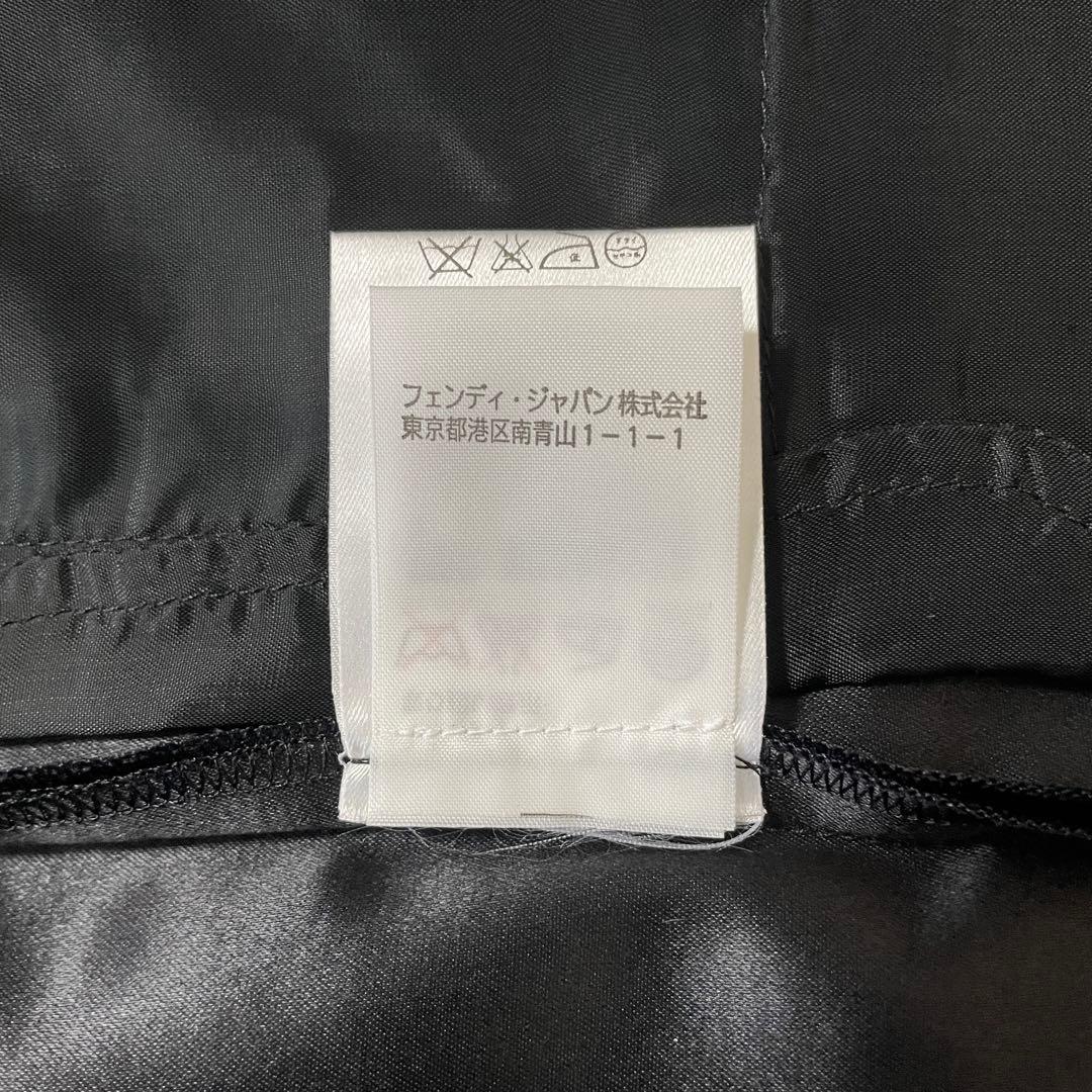 【美品】FENDI ひざ丈スカート イタリア製 サイズ40 ブラック 薄手