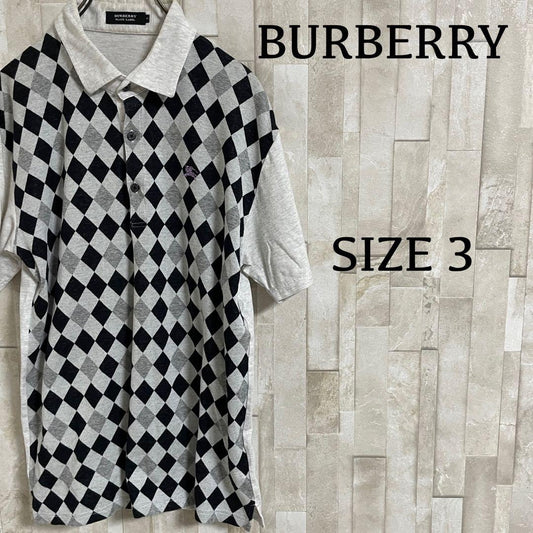 古着BURBERRY BLACK LABEL 半袖ポロシャツ 3 アーガイル柄