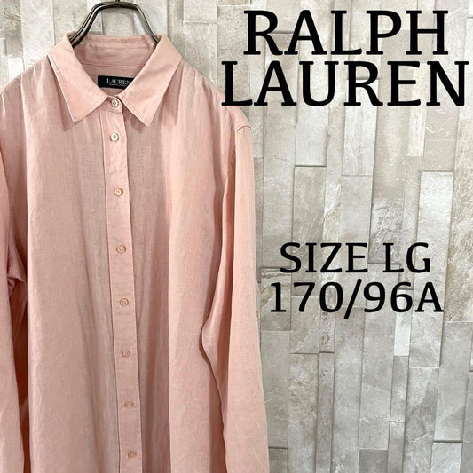 古着 RALPH LAUREN 長袖シャツ サイズLG 170/96A ピンク
