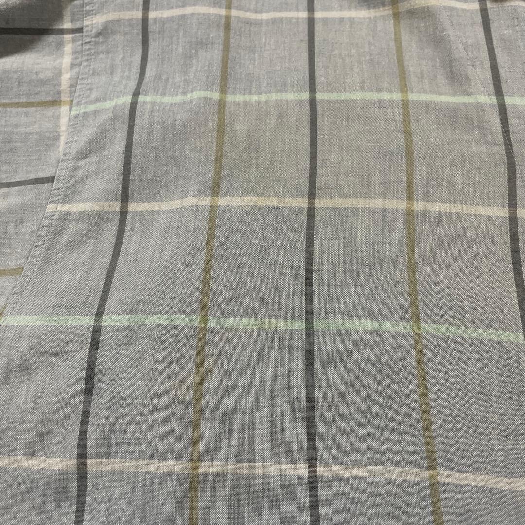 90s BURBERRY 長袖シャツ チェック柄 サイズL グレー