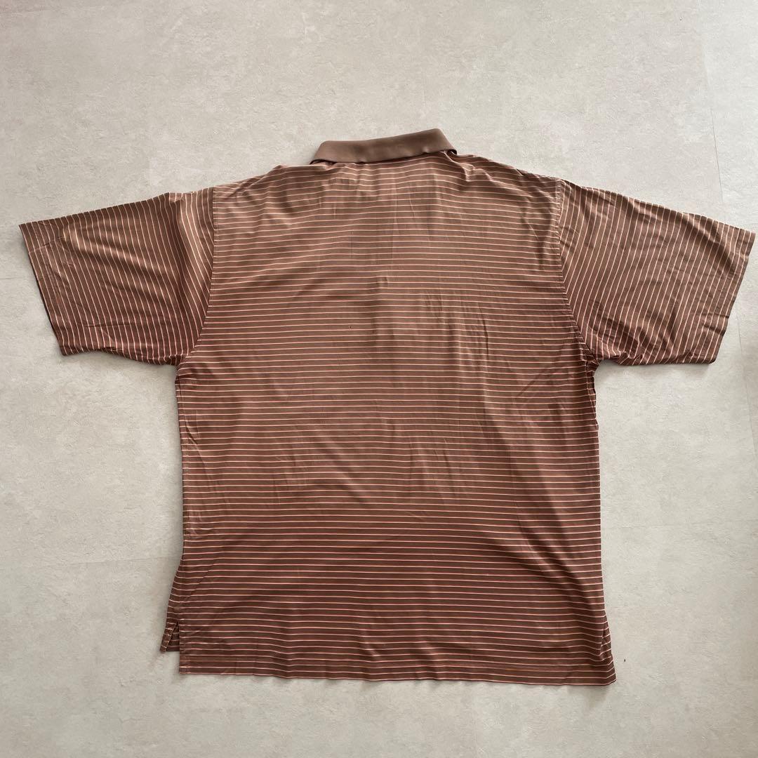 USA古着 FAIRWAY&GREENE ポロシャツ XL ブラウン系 ボーダー
