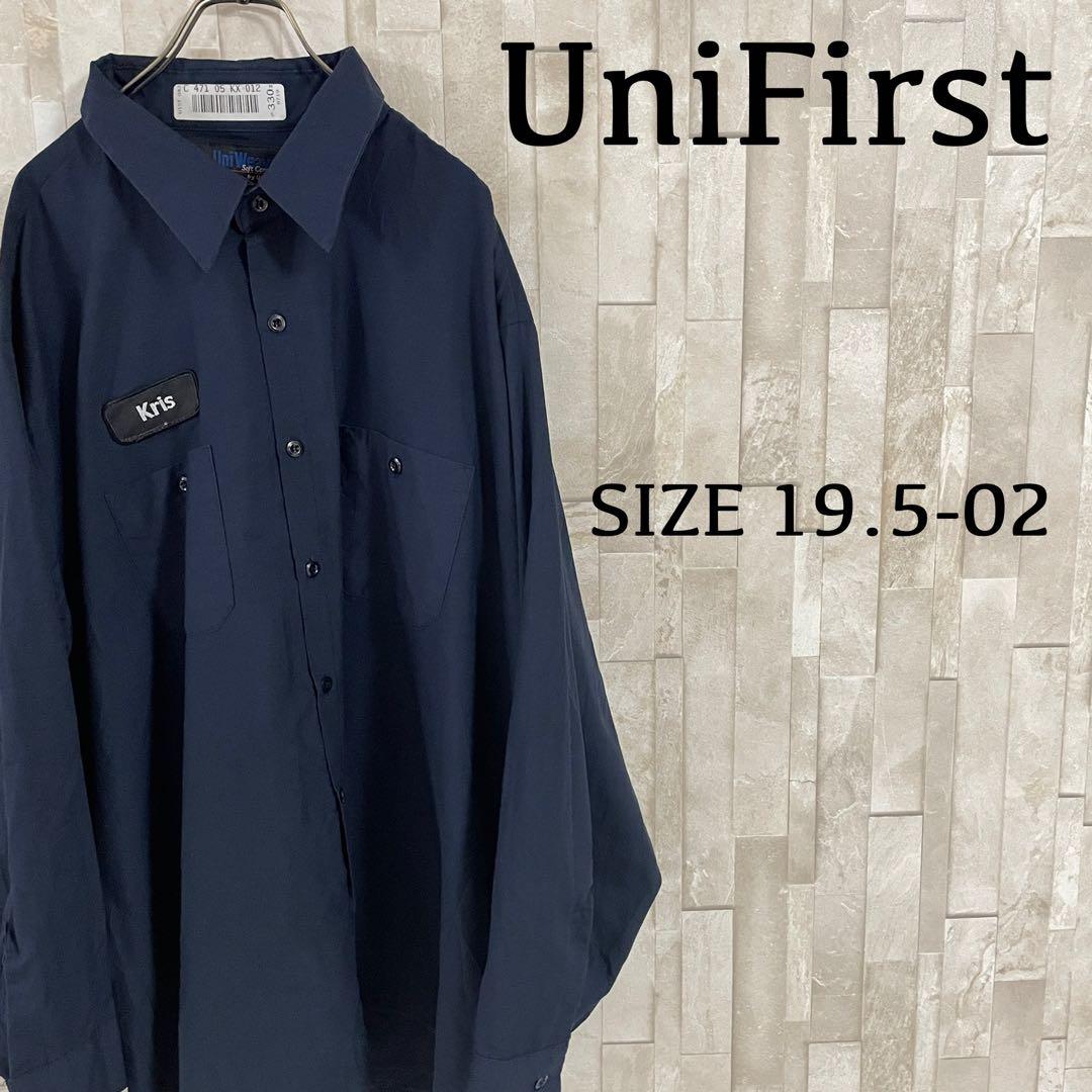 古着 UniFirst ワークシャツ サイズ19.5-02 ネイビー
