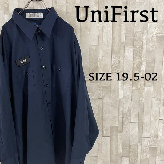 古着 UniFirst ワークシャツ サイズ19.5-02 ネイビー