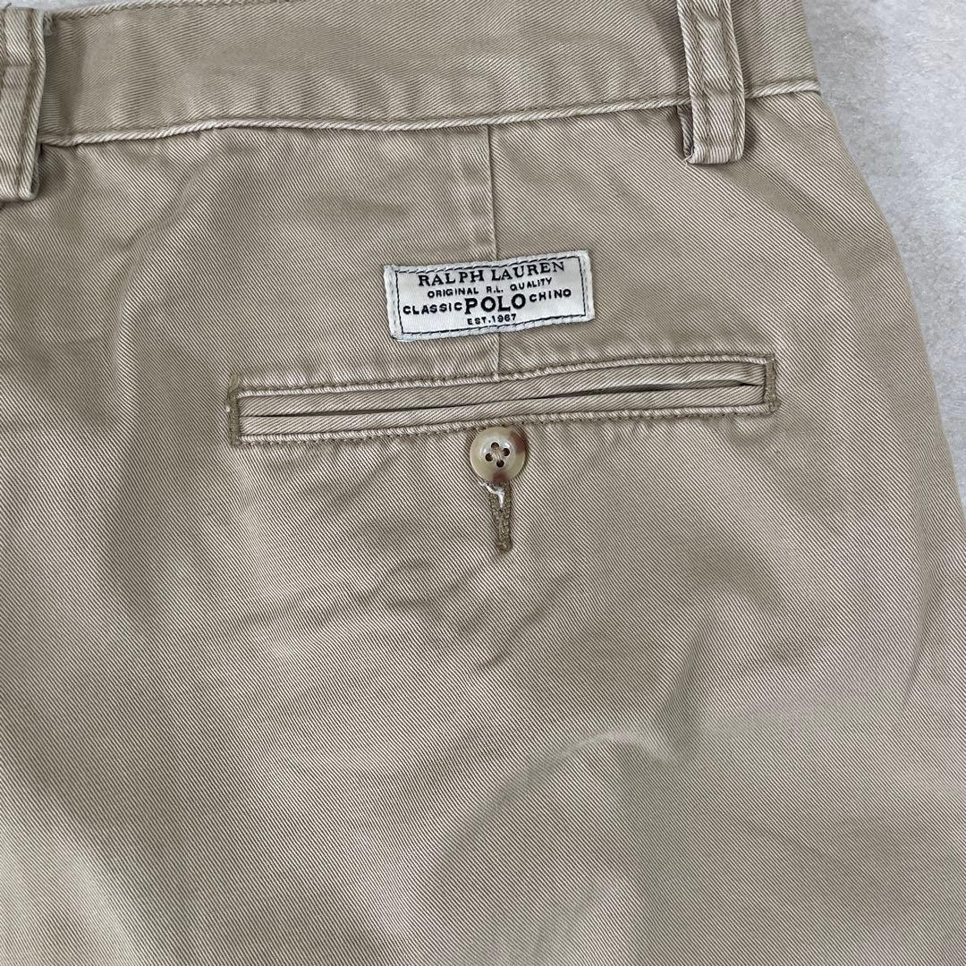 90s POLO RALPH LAUREN ハーフパンツ サイズ33 ベージュ