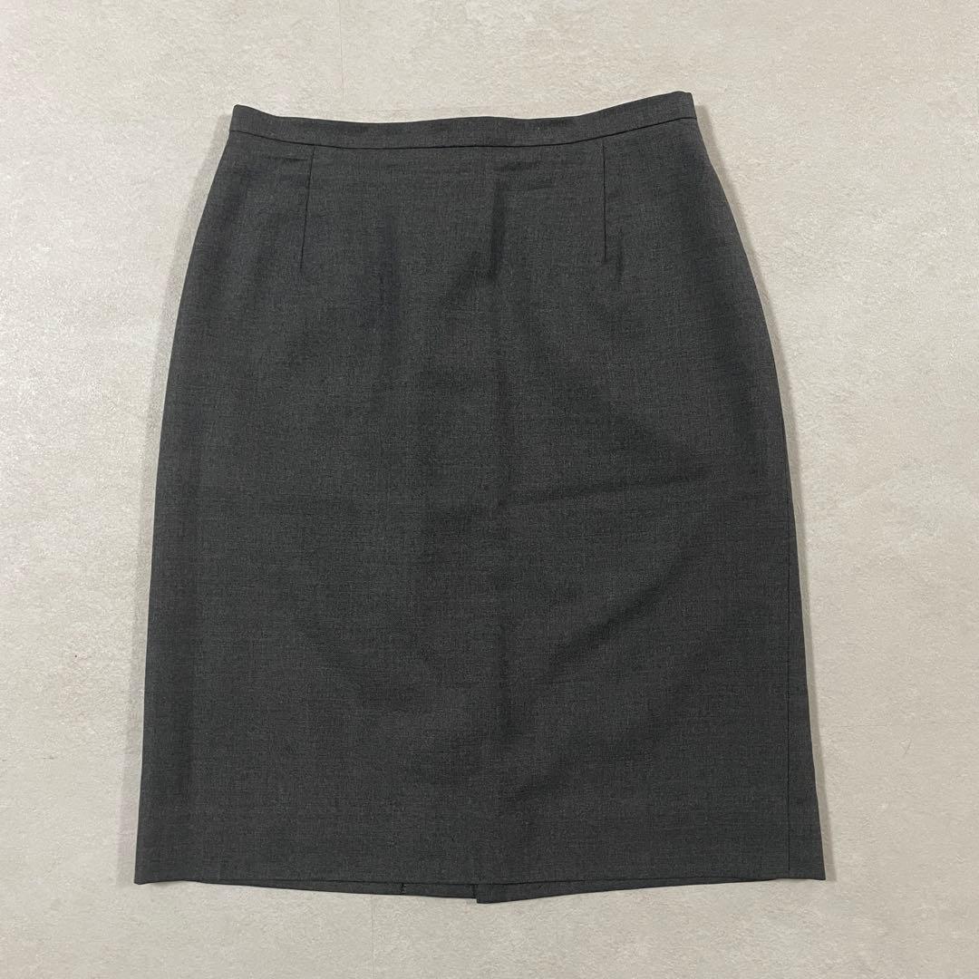 90s BURBERRY ひざ丈スカート カシミヤ混 サイズ40 ダークグレー