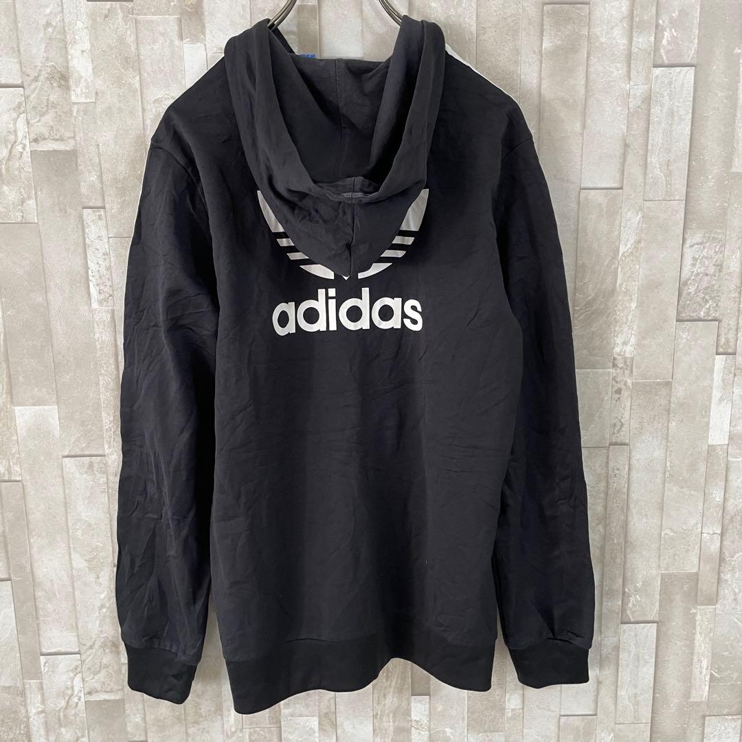 【美品】adidas Originals フーディージャージ トレフォイルロゴ