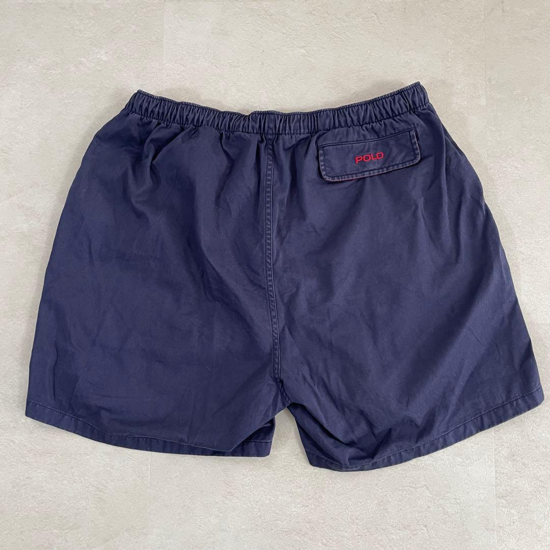 【美品】90s POLO RALPH LAUREN ハーフパンツ XL 紺色