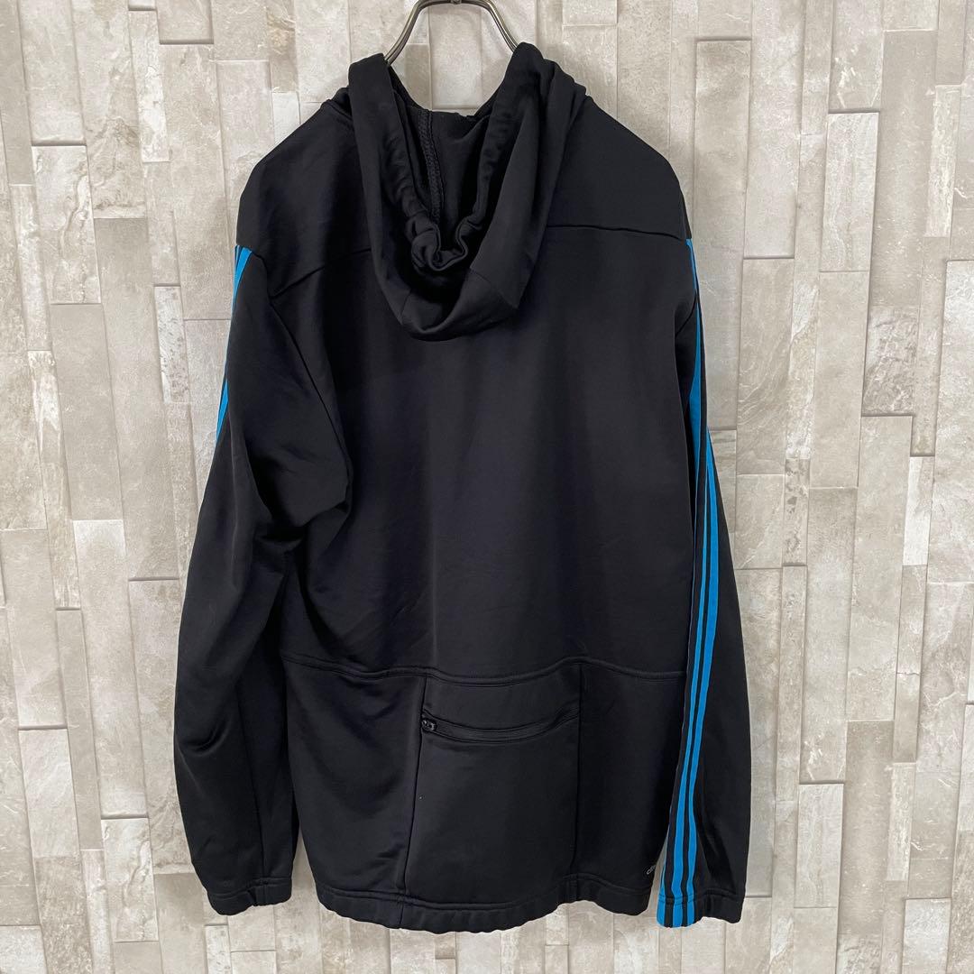 【美品】adidas フード付 トラックジャケット 3ストライプ サイズL