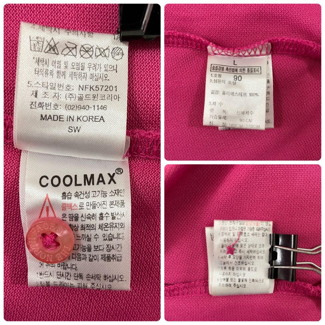古着 THE NORTH FACE COOLMAX ピンク 半袖ポロシャツ L