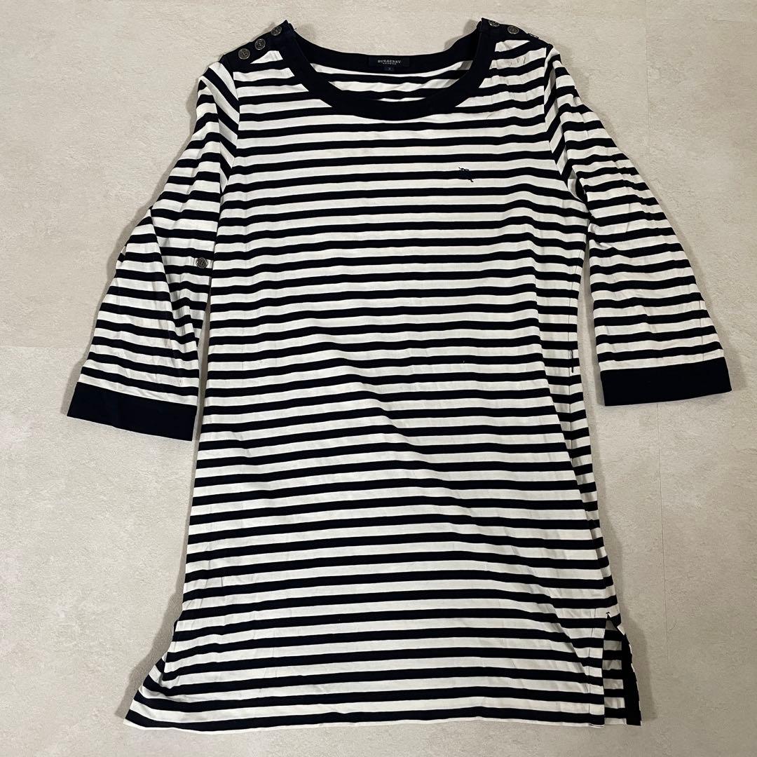 古着 BURBERRY LONDON 七分袖 Tシャツ サイズ2 ボーダー