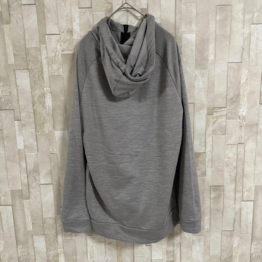 【美品】NIKE フルジップアップパーカー フード DRY-FIT S グレー