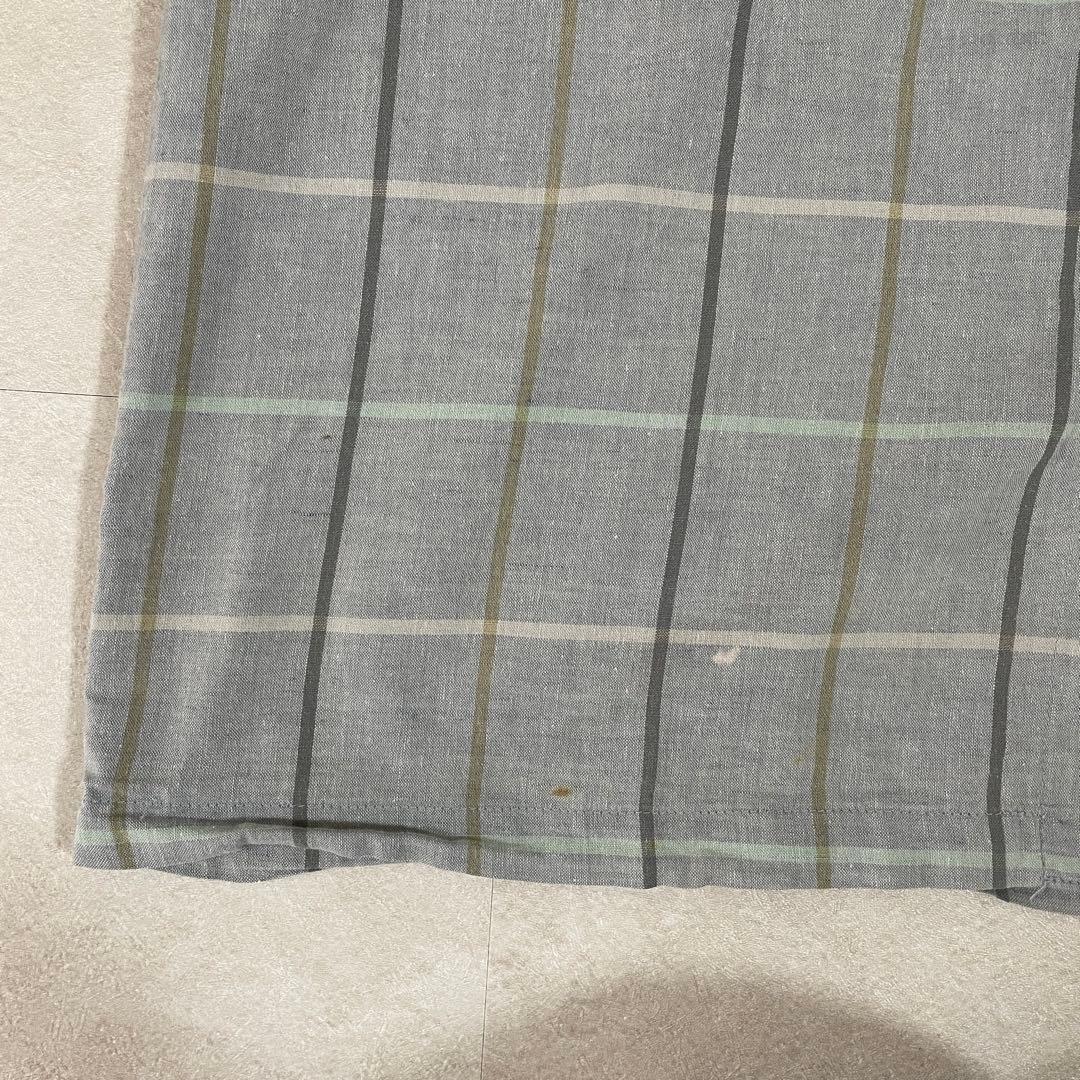 90s BURBERRY 長袖シャツ チェック柄 サイズL グレー