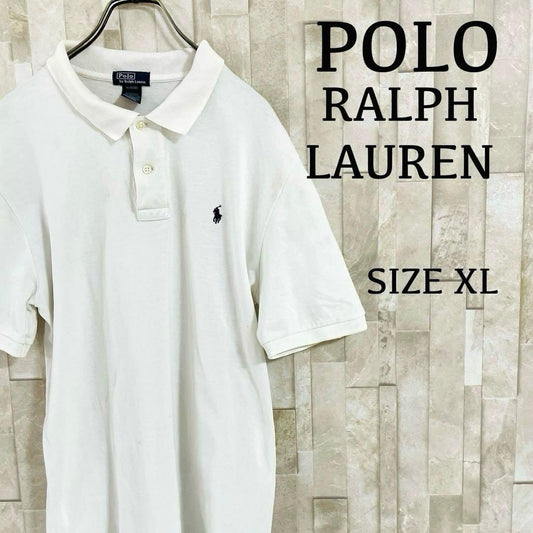 90s POLO RALPH LAUREN 半袖ポロシャツ XL ホワイト