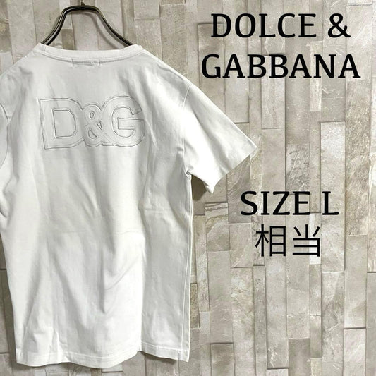 古着 DOLCE & GABBANA 半袖 Tシャツ バックロゴ刺繍 ホワイト