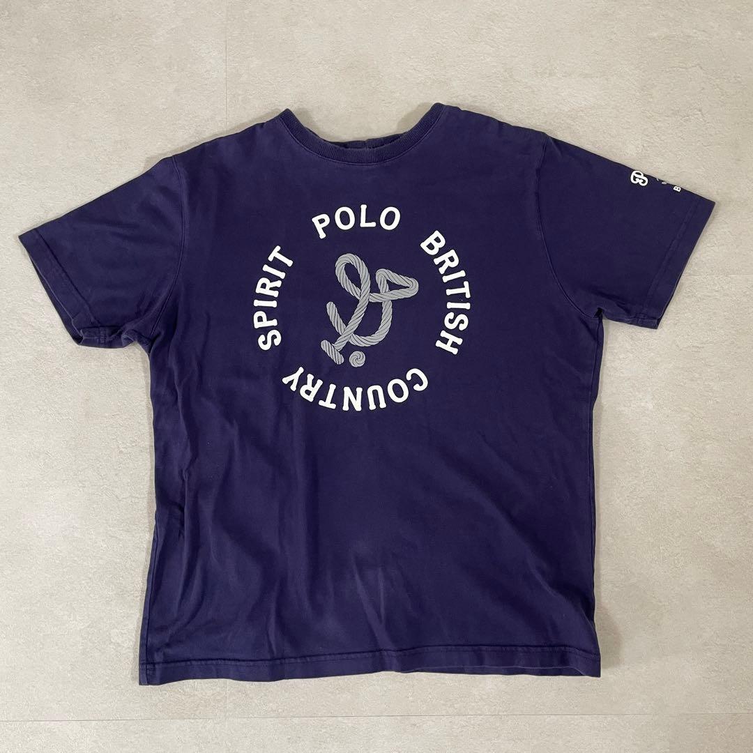 【美品】POLO BCS 半袖Tシャツ ロゴプリント サイズM ネイビー