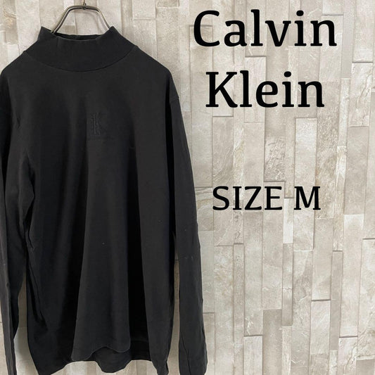 【美品】Calvin Klein 長袖Tシャツ サイズM ブラック ハイネック