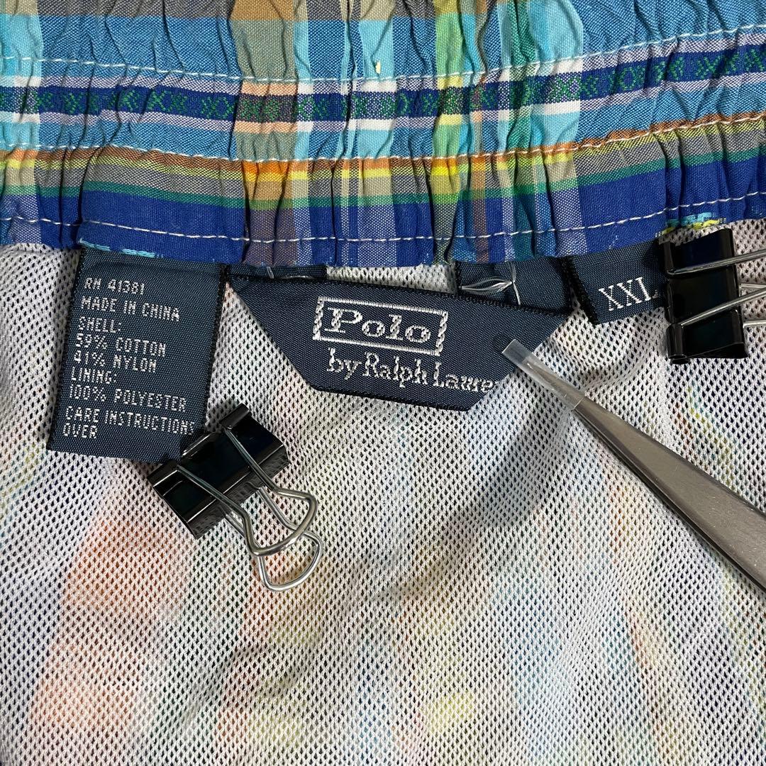 【美品】POLO RALPH LAUREN スイムショーツ XXL チェック柄