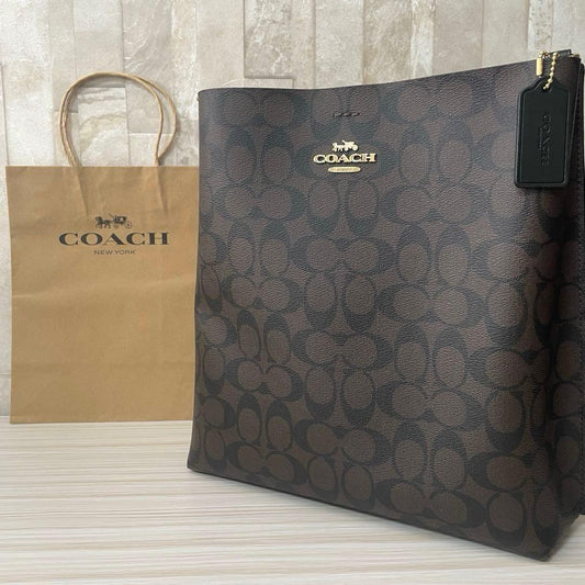 訳あり新品 COACH モリー バケットバッグ シグネチャー