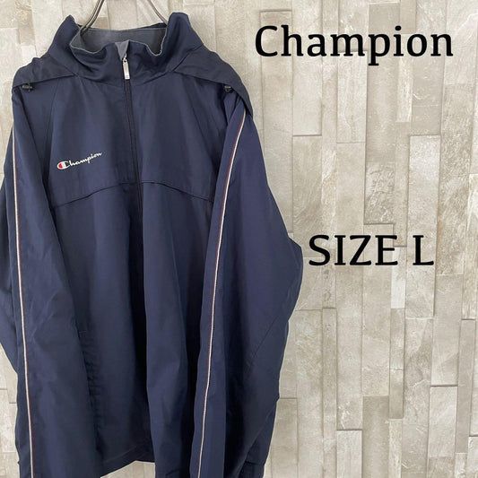 【美品】Champion ジャケット サイズL ネイビー