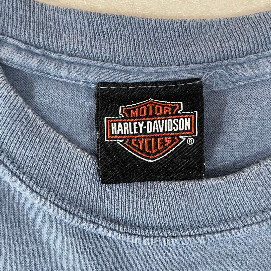 古着 HARLEY-DAVIDSON バイク 袖プリント 長袖Tシャツ