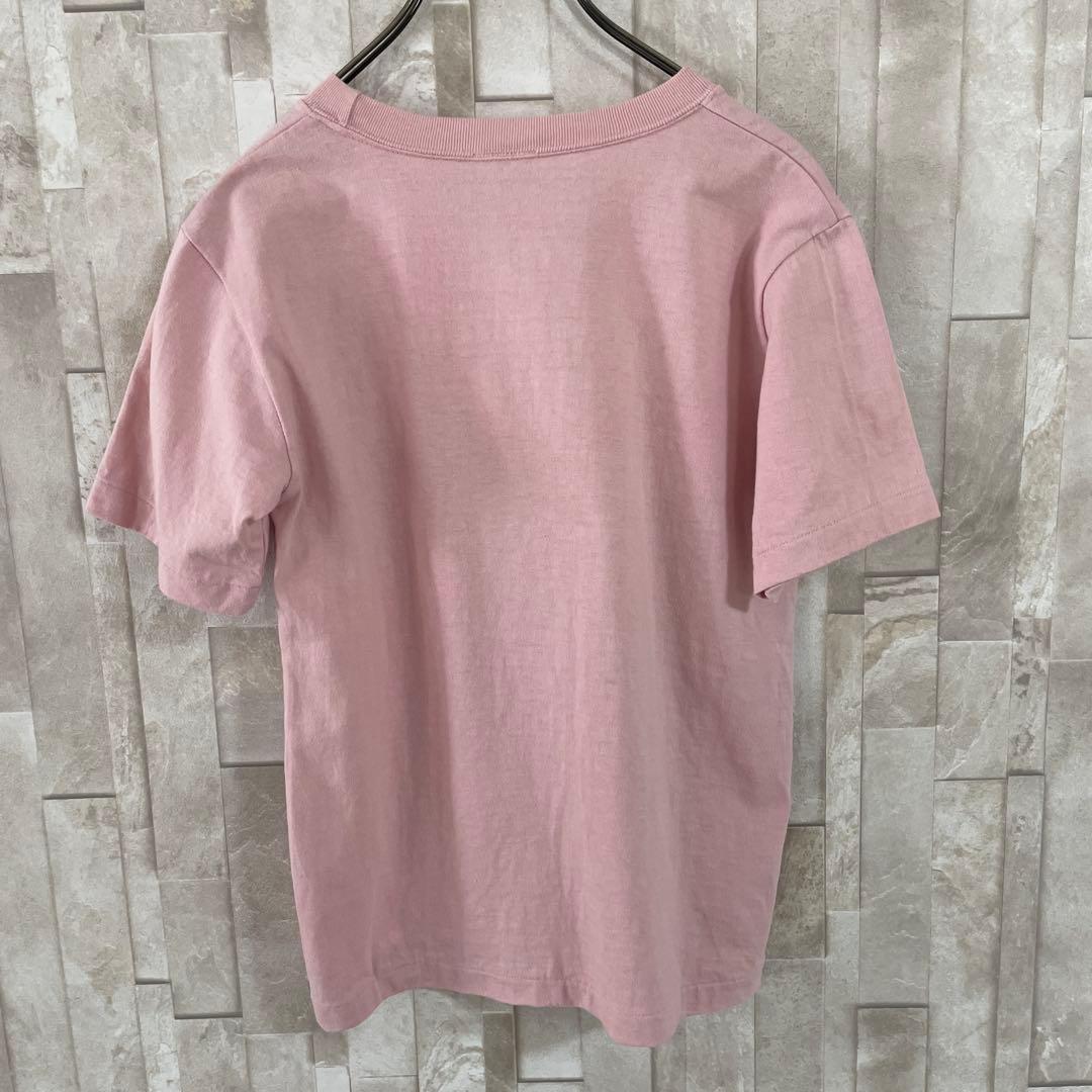 古着 ROXY 花柄プリント ロゴプリント 半袖Tシャツ ピンク