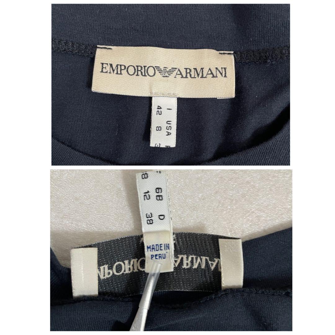 古着 EMPORIO ARMANI Tシャツ サイズ8 ネイビー ロゴプリント