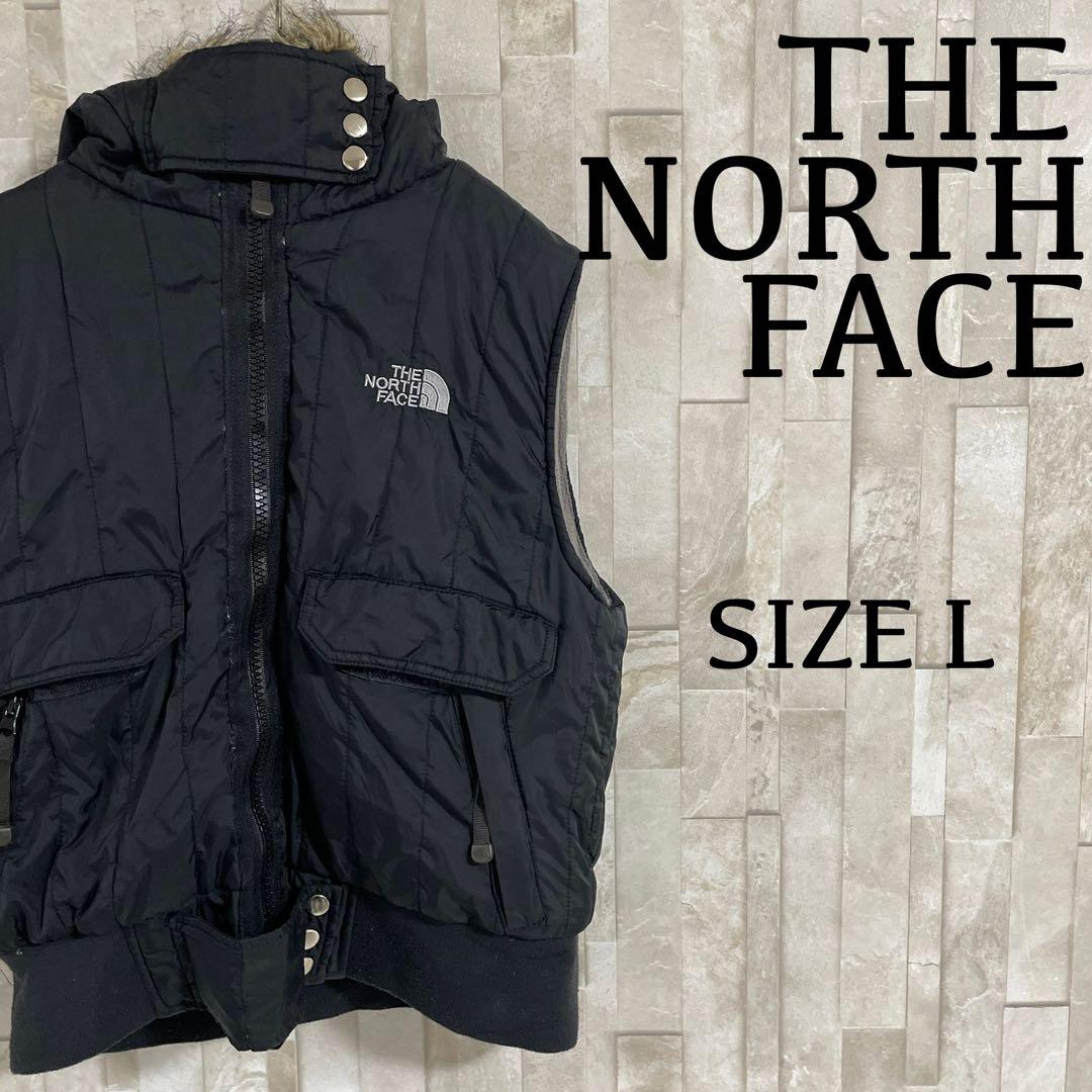 【美品】THE NORTH FACE ダウンベスト ファー付き L ブラック