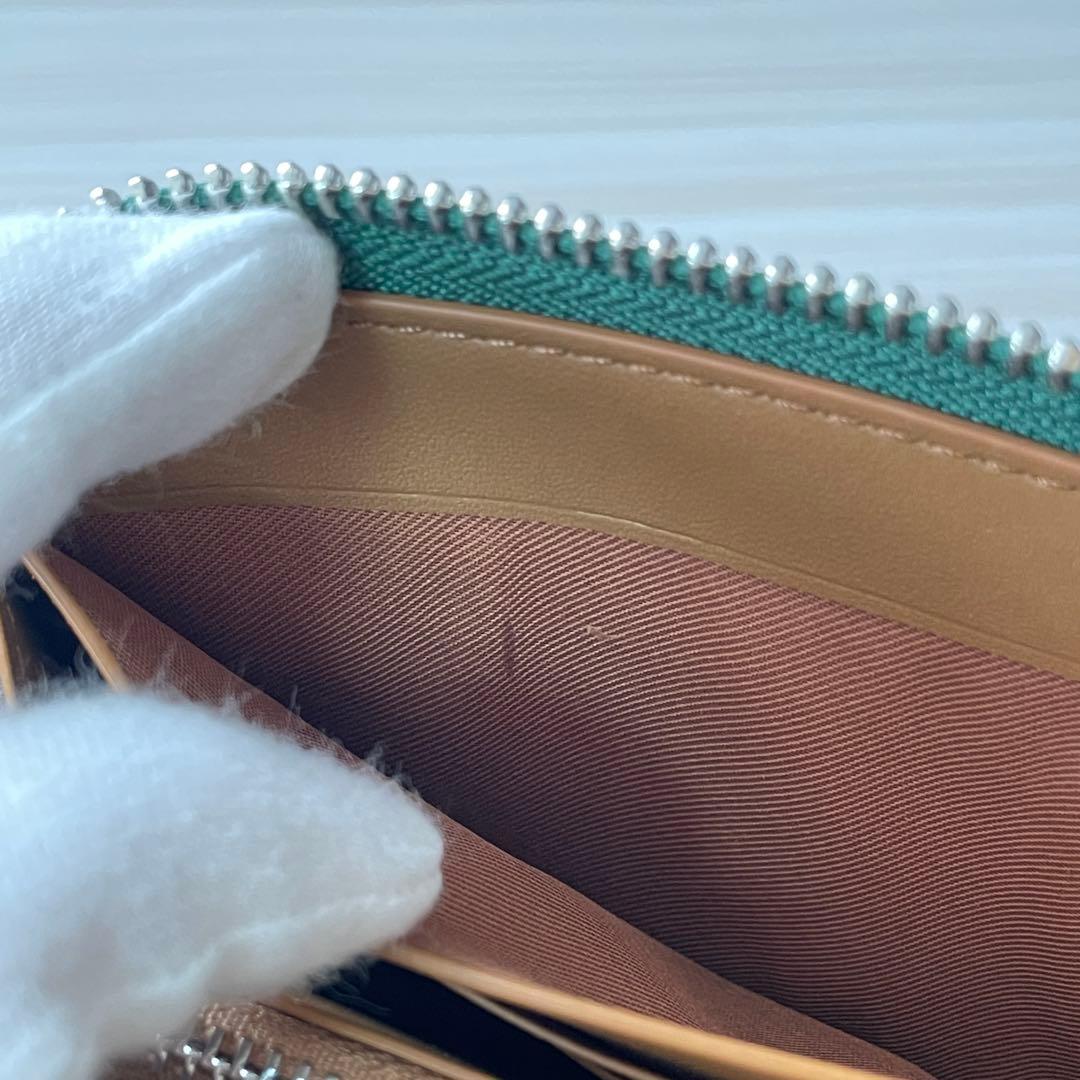 訳あり新品 COACH 長財布 ホース＆キャリッジ柄 グリーン系